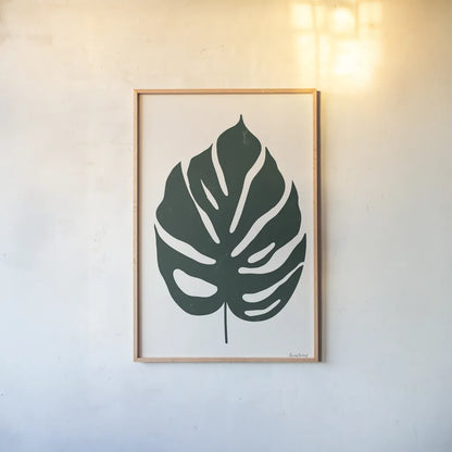 Simple Botanical V by Becky Thorns. shown as a paper print in a natural frame. Available as a archival giclee rolled canvas, fine art paper, or poster print. SKU 88701h.