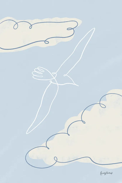 Soaring Seagull I by Becky Thorns. SKU 87641h. Archival Giclee Fine art print for wall decor.