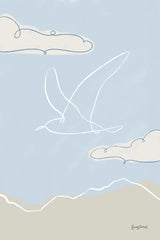 Soaring Seagull II by Becky Thorns. SKU 87642h. Archival Giclee Fine art print for wall decor.