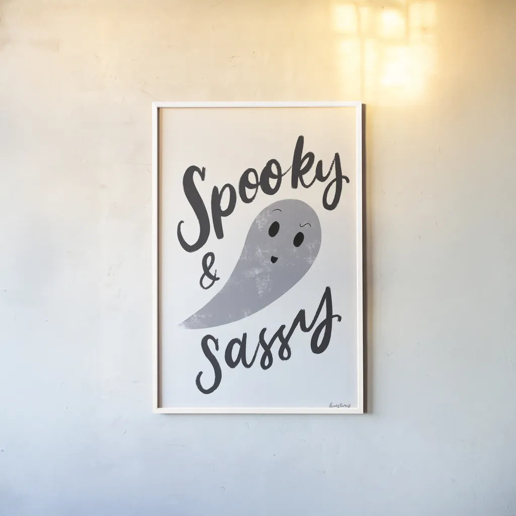 Sophisticated Spooky IB by Becky Thorns. shown as a paper print in a white frame. Available as a archival giclee rolled canvas, fine art paper, or poster print. SKU 68889h.