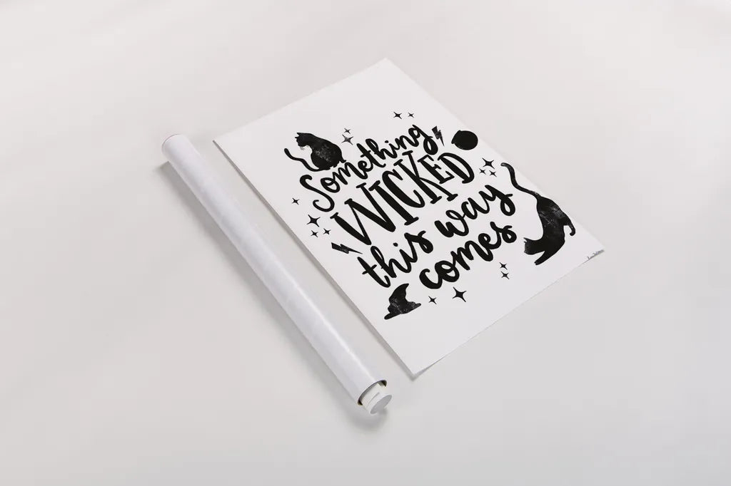 Sophisticated Spooky IV BW by Becky Thorns. shown as a rolled paper print. Available as archival giclee rolled canvas, fine art paper, or poster print. SKU 67891h.