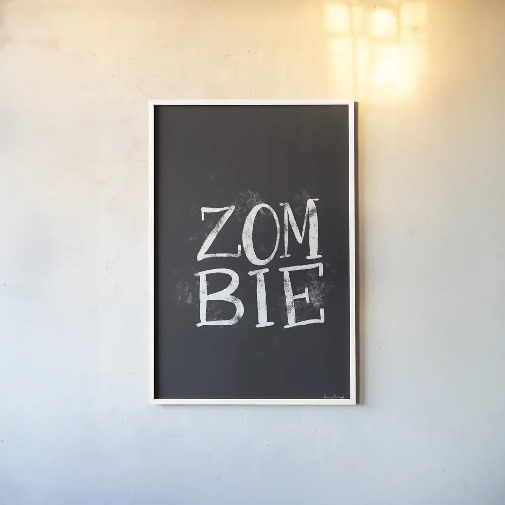 Sophisticated Spooky VIII by Becky Thorns. shown as a paper print in a white frame. Available as a archival giclee rolled canvas, fine art paper, or poster print. SKU 67512h.