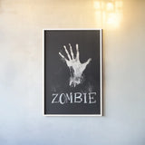Sophisticated Spooky X by Becky Thorns. shown as a paper print in a white frame. Available as a archival giclee rolled canvas, fine art paper, or poster print. SKU 68890h.