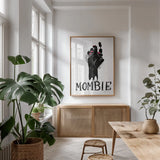Sophisticated Spooky XI by Becky Thorns. shown as a print in a natural wood frame in a dining room. Available as a archival giclee rolled canvas, fine art paper, or poster print. SKU 68891h.