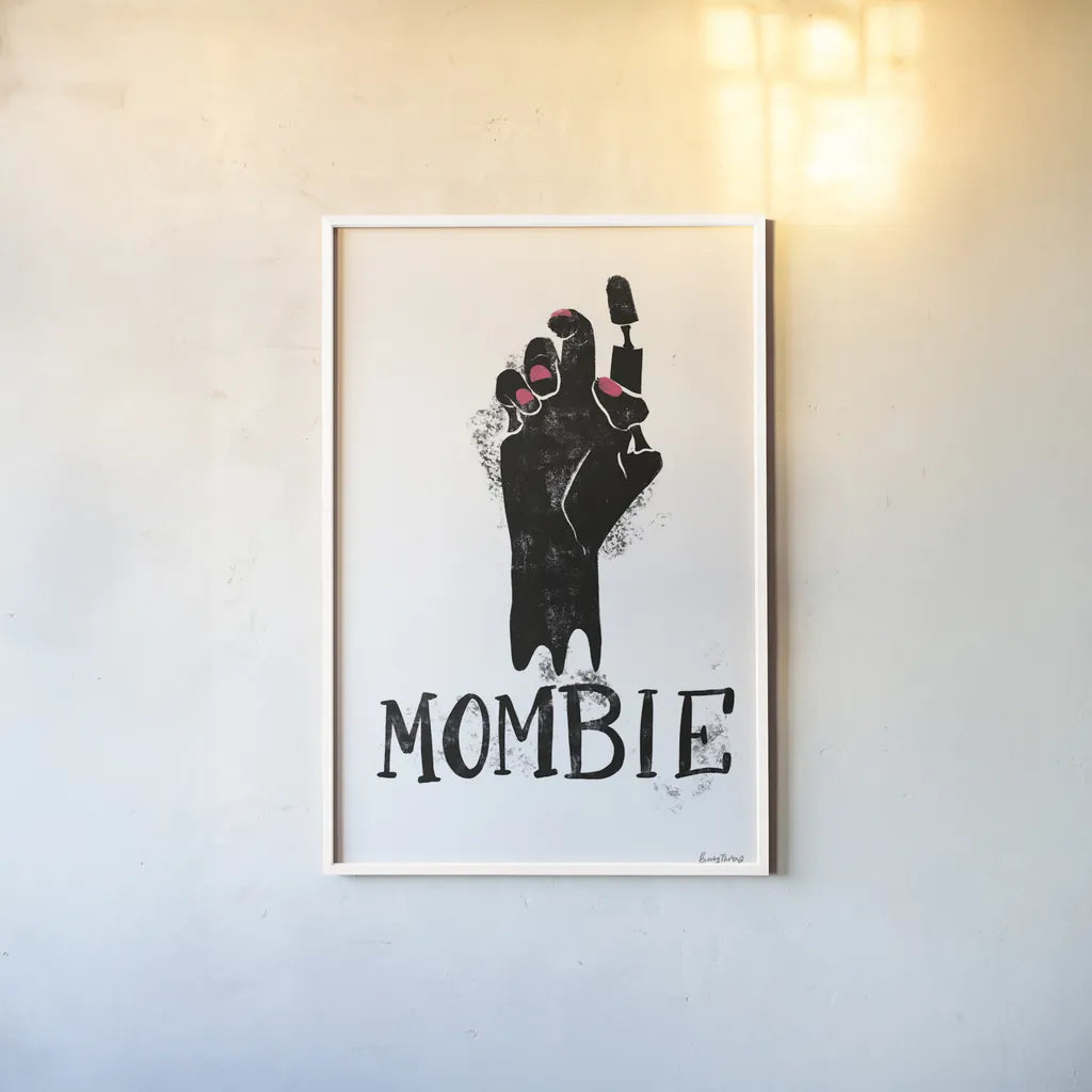 Sophisticated Spooky XI by Becky Thorns. shown as a paper print in a white frame. Available as a archival giclee rolled canvas, fine art paper, or poster print. SKU 68891h.