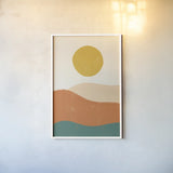 Sun Chaser I by Becky Thorns. shown as a paper print in a white frame. Available as a archival giclee rolled canvas, fine art paper, or poster print. SKU 65316h.