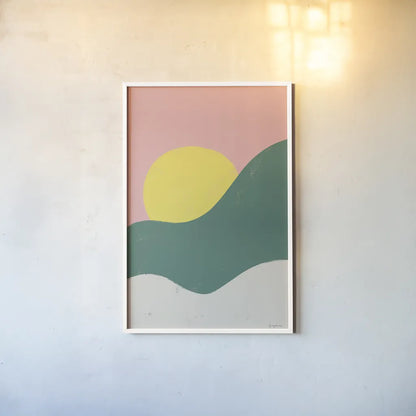 Sun Chaser II by Becky Thorns. shown as a paper print in a white frame. Available as a archival giclee rolled canvas, fine art paper, or poster print. SKU 65317h.