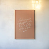 Sunday Hymn I by Becky Thorns. shown as a paper print in a natural frame. Available as a archival giclee rolled canvas, fine art paper, or poster print. SKU 57473h.