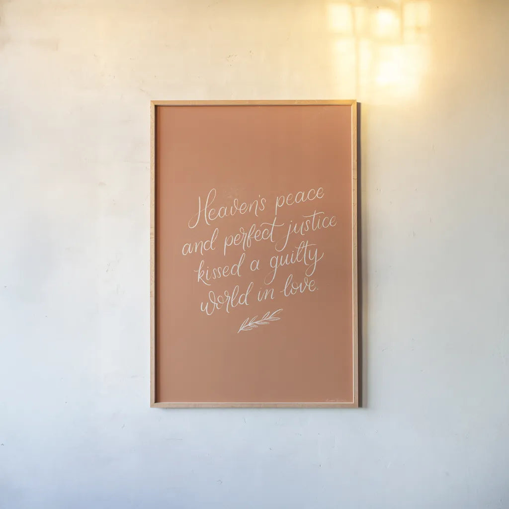 Sunday Hymn I by Becky Thorns. shown as a paper print in a natural frame. Available as a archival giclee rolled canvas, fine art paper, or poster print. SKU 57473h.