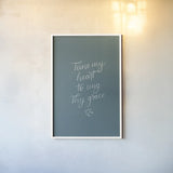 Sunday Hymn II by Becky Thorns. shown as a paper print in a white frame. Available as a archival giclee rolled canvas, fine art paper, or poster print. SKU 57474h.