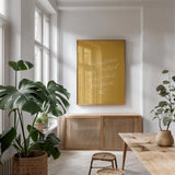 Sunday Hymn V by Becky Thorns. shown as a print in a natural wood frame in a dining room. Available as a archival giclee rolled canvas, fine art paper, or poster print. SKU 57477h.