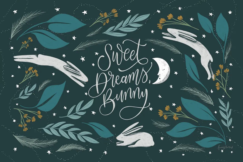 Sweet Dreams Bunny I by Becky Thorns. SKU 53009i. Archival Giclee Fine art print for wall decor.