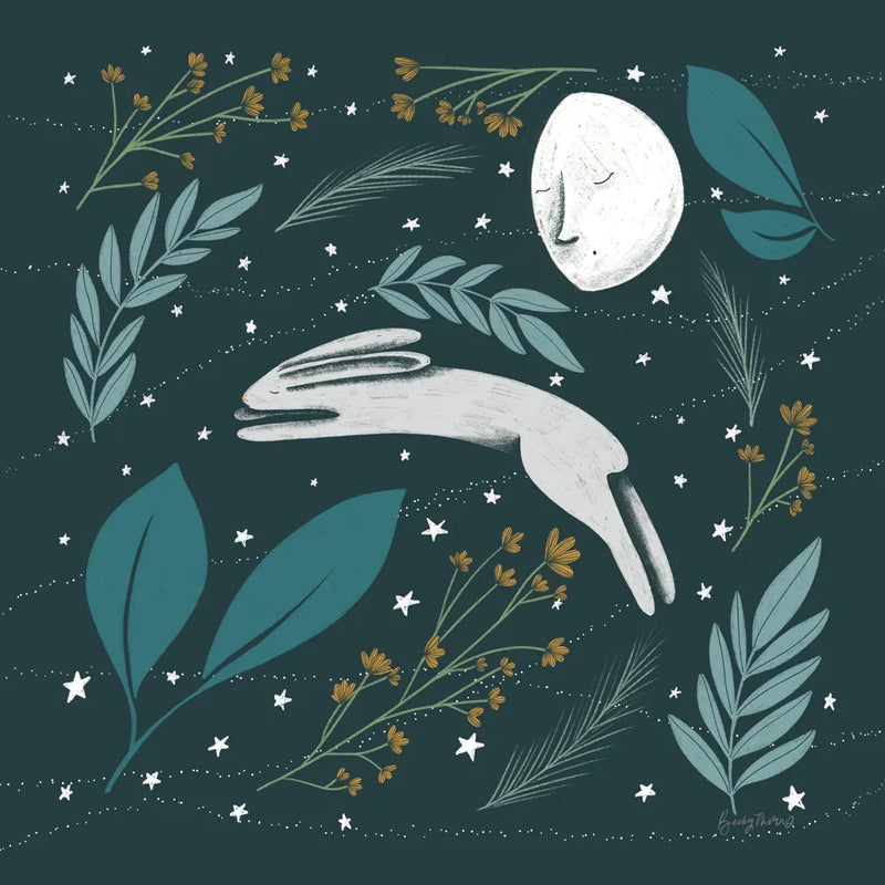 Sweet Dreams Bunny VI by Becky Thorns. SKU 53014a. Archival Giclee Fine art print for wall decor.