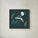 Sweet Dreams Bunny VI by Becky Thorns. Shown in a sleek black glass frame for a contemporary gallery look. Available as an archival giclee rolled canvas, fine art paper, or poster print. SKU 53014a.
