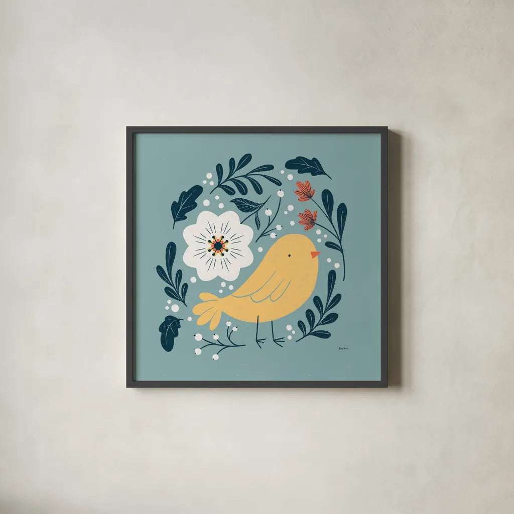 Sweet Easter I by Becky Thorns. Shown in a sleek black glass frame for a contemporary gallery look. Available as an archival giclee rolled canvas, fine art paper, or poster print. SKU 70581a.