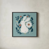 Sweet Easter II by Becky Thorns. Shown in a sleek black glass frame for a contemporary gallery look. Available as an archival giclee rolled canvas, fine art paper, or poster print. SKU 70582a.