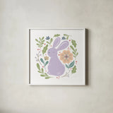Sweet Easter II White by Becky Thorns. Shown in a crisp white glass frame for a clean and minimalist style. Available as an archival giclee rolled canvas, fine art paper, or poster print. SKU 104570a.