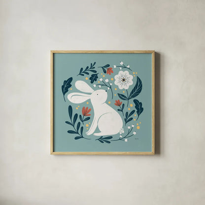 Sweet Easter III by Becky Thorns. Shown in a natural wood glass frame for a timeless modern aesthetic. Available as an archival giclee rolled canvas, fine art paper, or poster print. SKU 70583a.