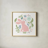 Sweet Easter III White by Becky Thorns. Shown in a natural wood glass frame for a timeless modern aesthetic. Available as an archival giclee rolled canvas, fine art paper, or poster print. SKU 104571a.