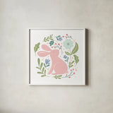 Sweet Easter III White by Becky Thorns. Shown in a crisp white glass frame for a clean and minimalist style. Available as an archival giclee rolled canvas, fine art paper, or poster print. SKU 104571a.