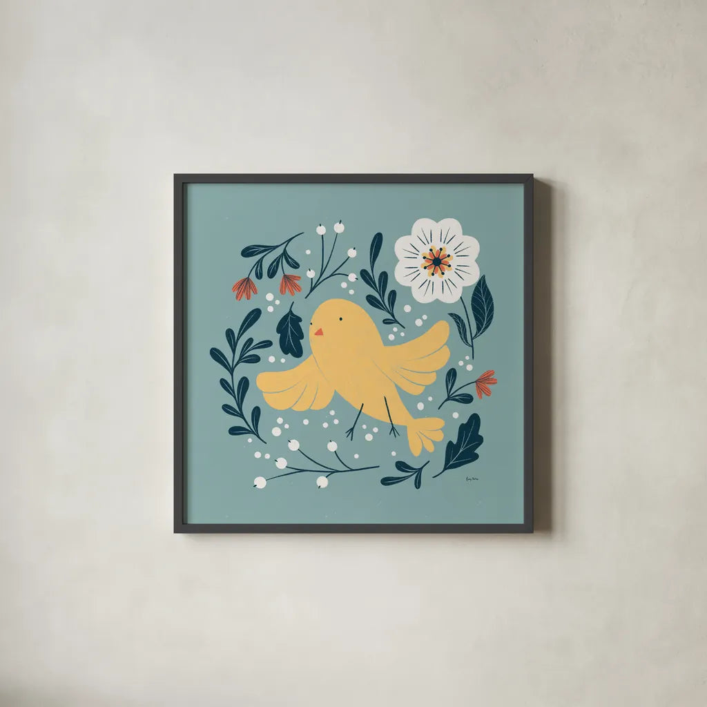 Sweet Easter IV by Becky Thorns. Shown in a sleek black glass frame for a contemporary gallery look. Available as an archival giclee rolled canvas, fine art paper, or poster print. SKU 70584a.