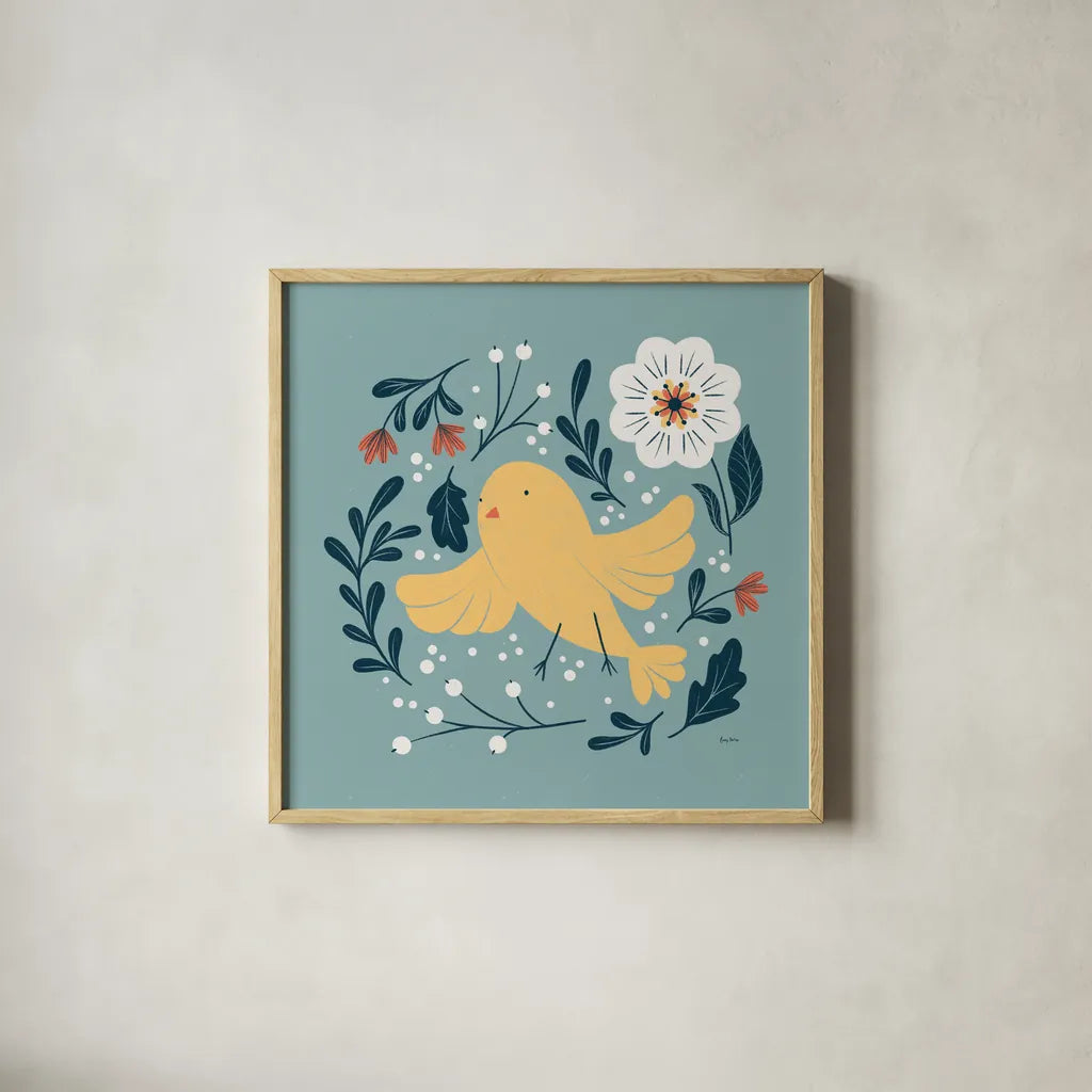 Sweet Easter IV by Becky Thorns. Shown in a natural wood glass frame for a timeless modern aesthetic. Available as an archival giclee rolled canvas, fine art paper, or poster print. SKU 70584a.