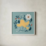 Sweet Easter IV by Becky Thorns. Shown in a crisp white glass frame for a clean and minimalist style. Available as an archival giclee rolled canvas, fine art paper, or poster print. SKU 70584a.