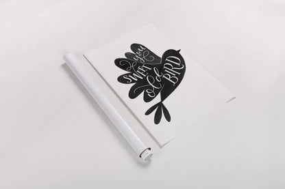 Sweet Old Bird BW by Becky Thorns. shown as a rolled paper print. Available as archival giclee rolled canvas, fine art paper, or poster print. SKU 61413h.