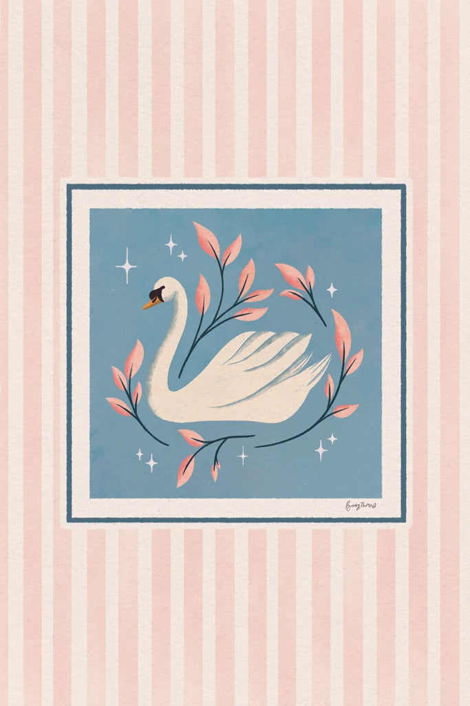 Sweet Swan Floral II by Becky Thorns