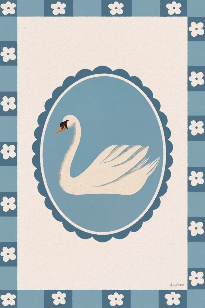 Sweet Swan Framed II by Becky Thorns