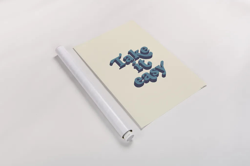 Take it Easy by Becky Thorns. shown as a rolled paper print. Available as archival giclee rolled canvas, fine art paper, or poster print. SKU 65172h.