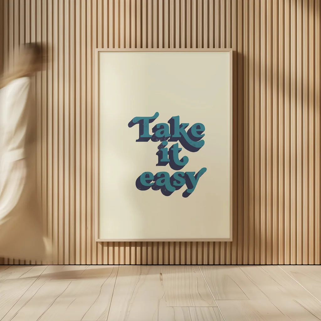 Take it Easy by Becky Thorns. shown as over sized large wall art. Available as an archival giclee rolled canvas, fine art paper, or poster print. SKU 65172h.