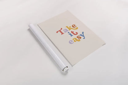 Take it Easy Bright by Becky Thorns. shown as a rolled paper print. Available as archival giclee rolled canvas, fine art paper, or poster print. SKU 70940h.