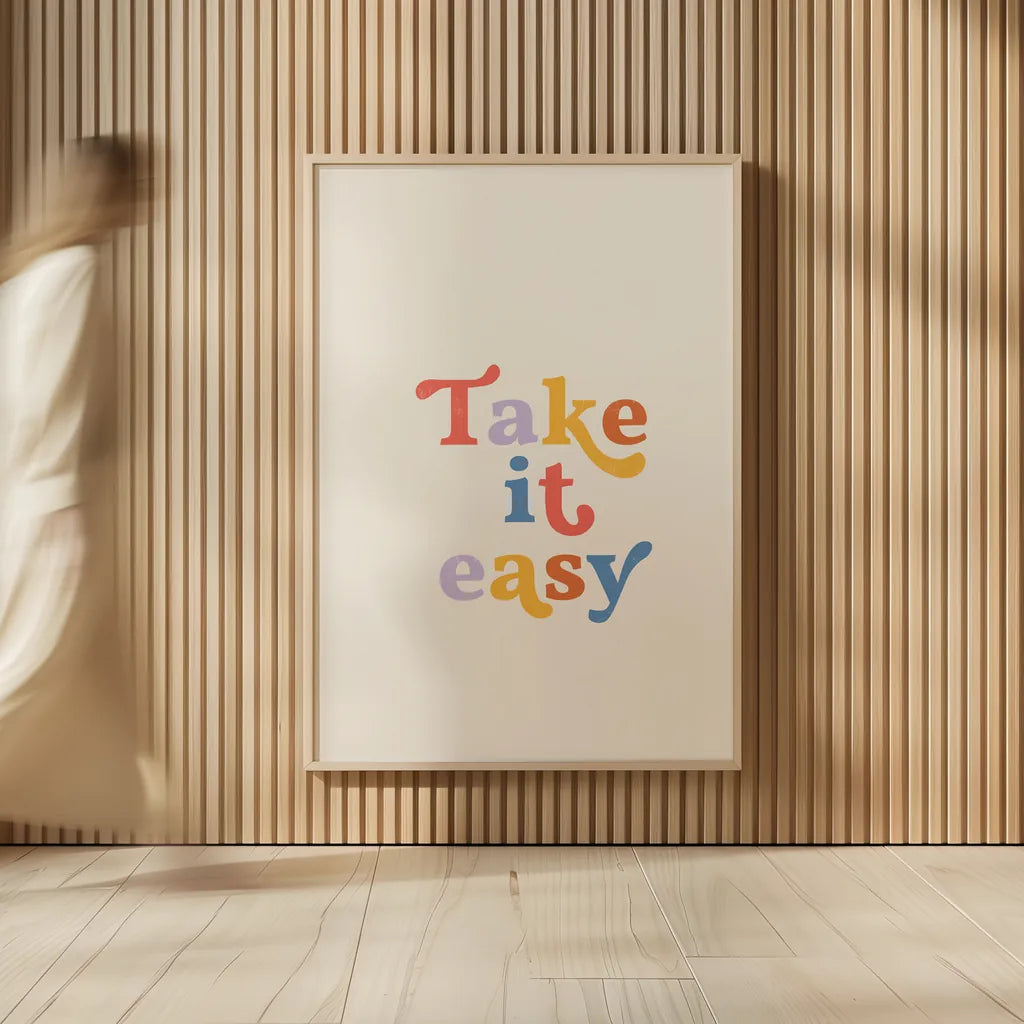 Take it Easy Bright by Becky Thorns. shown as over sized large wall art. Available as an archival giclee rolled canvas, fine art paper, or poster print. SKU 70940h.