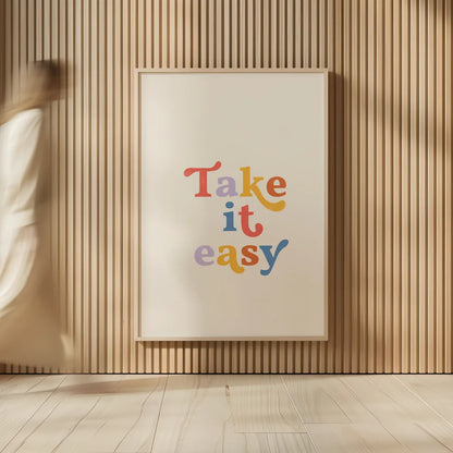 Take it Easy Bright by Becky Thorns. shown as over sized large wall art. Available as an archival giclee rolled canvas, fine art paper, or poster print. SKU 70940h.