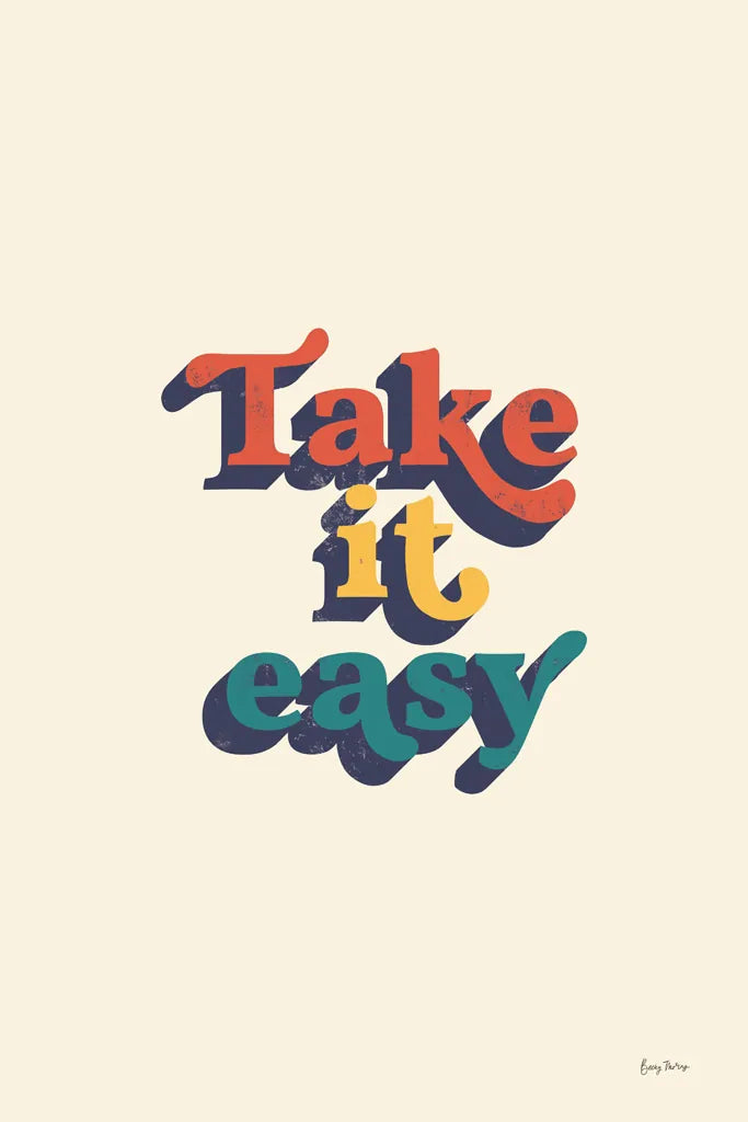 Take it Easy Modern Retro by Becky Thorns. SKU 66920h. Archival Giclee Fine art print for wall decor.