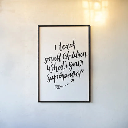 Teachers I by Becky Thorns. shown as a paper print in a black flame. Available as a archival giclee rolled canvas, fine art paper, or poster print. SKU 59200h.