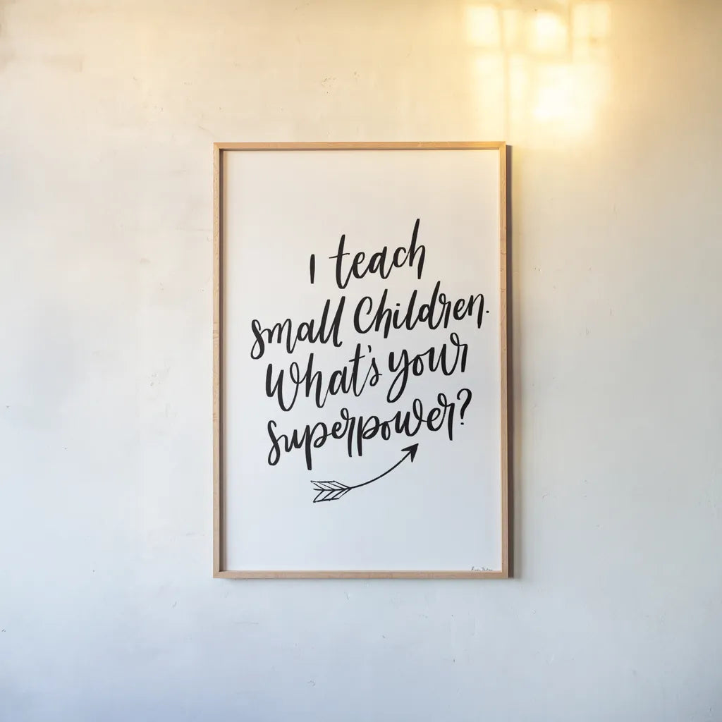 Teachers I by Becky Thorns. shown as a paper print in a natural frame. Available as a archival giclee rolled canvas, fine art paper, or poster print. SKU 59200h.