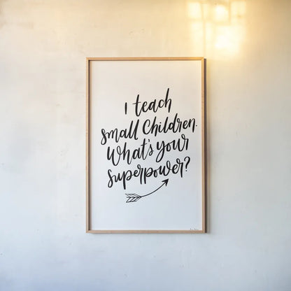 Teachers I by Becky Thorns. shown as a paper print in a natural frame. Available as a archival giclee rolled canvas, fine art paper, or poster print. SKU 59200h.