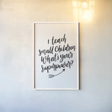 Teachers I by Becky Thorns. shown as a paper print in a white frame. Available as a archival giclee rolled canvas, fine art paper, or poster print. SKU 59200h.