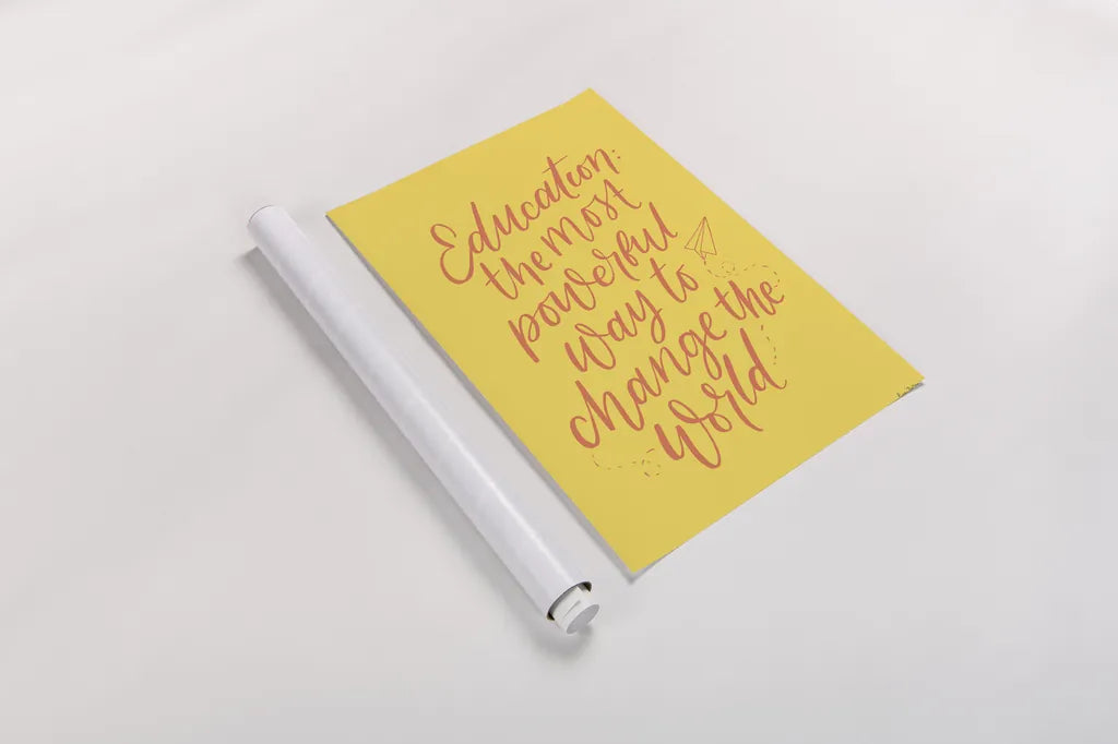 Teachers II Yellow by Becky Thorns. shown as a rolled paper print. Available as archival giclee rolled canvas, fine art paper, or poster print. SKU 59205h.