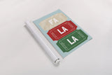 Ticket Stubs Christmas by Becky Thorns. shown as a rolled paper print. Available as archival giclee rolled canvas, fine art paper, or poster print. SKU 94145h.