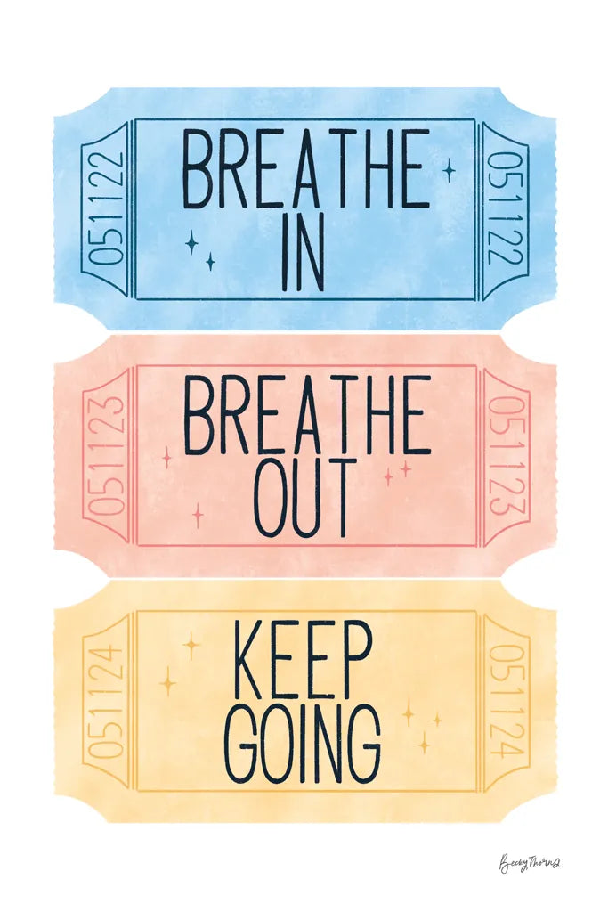 Ticket Stubs Inspiration by Becky Thorns. SKU 94143h. Archival Giclee Fine art print for wall decor.