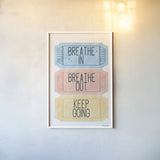 Ticket Stubs Inspiration by Becky Thorns. shown as a paper print in a white frame. Available as a archival giclee rolled canvas, fine art paper, or poster print. SKU 94143h.