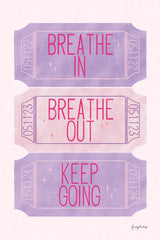 Ticket Stubs Inspiration Pink and Purple by Becky Thorns. SKU 96972h. Archival Giclee Fine art print for wall decor.