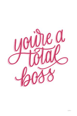 Total Boss White and Pink by Becky Thorns. SKU 58414h. Archival Giclee Fine art print for wall decor.