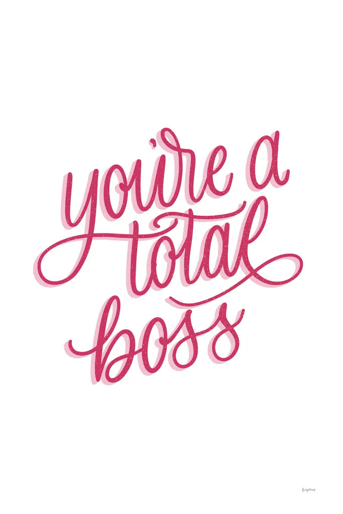Total Boss White and Pink by Becky Thorns. SKU 58414h. Archival Giclee Fine art print for wall decor.