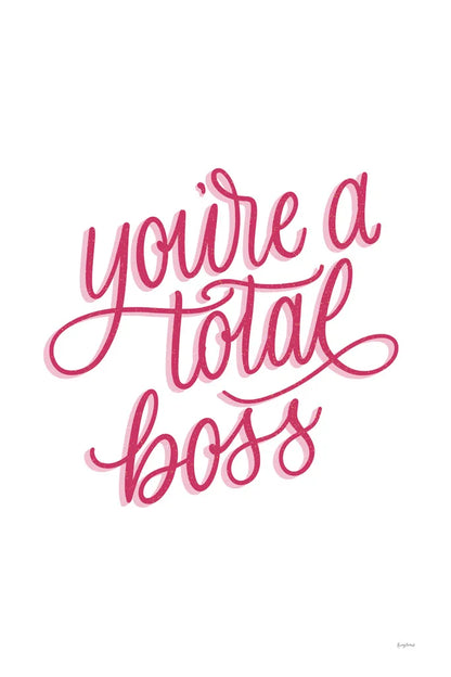 Total Boss White and Pink by Becky Thorns. SKU 58414h. Archival Giclee Fine art print for wall decor.