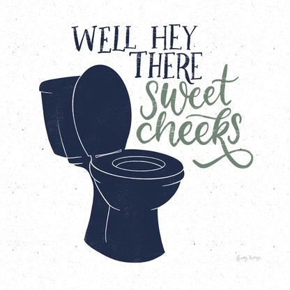 Turkish Tile Bathroom Puns III BG by Becky Thorns. SKU 62310a. Archival Giclee Fine art print for wall decor.