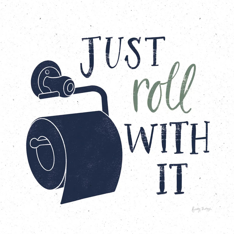 Turkish Tile Bathroom Puns V BG by Becky Thorns. SKU 62311a. Archival Giclee Fine art print for wall decor.